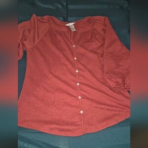 Womens Petite Small Top Burnt Umber Color